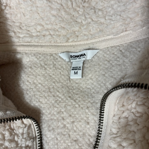 Teddy Sherpa Cream Full Zip Jacket size medium - Picture 2 of 10